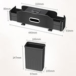 Car Seat Back Multifunctional Storage Box Pouch Phone Holder, Carbon Fiber Pattern, Black Leather, Brown Leather, Beige Leather