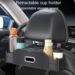 Car Seat Back Multifunctional Storage Box Pouch Phone Holder, Carbon Fiber Pattern, Black Leather, Brown Leather, Beige Leather