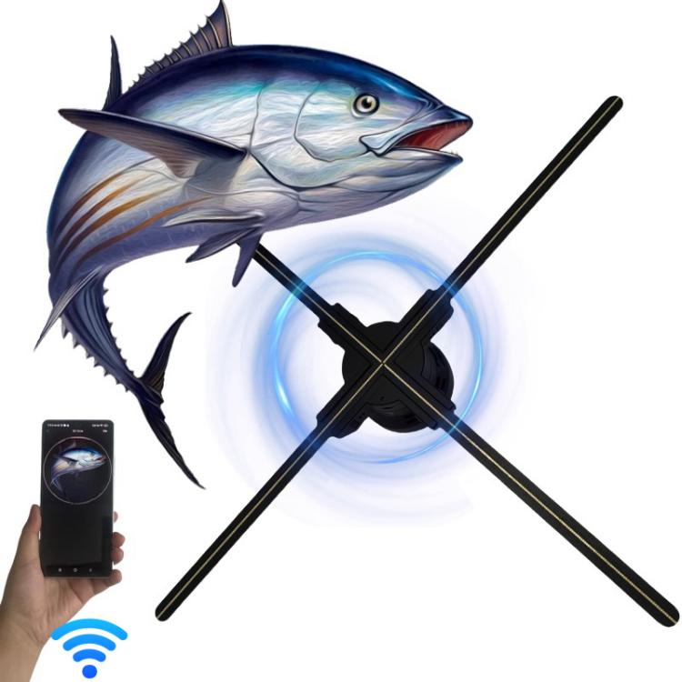 60cm 3D Holographic Fan with 1600x720 Resolution & 720 LEDs  WiFi/APP DIY Content Control, US Plug, EU Plug, UK Plug, AU Plug