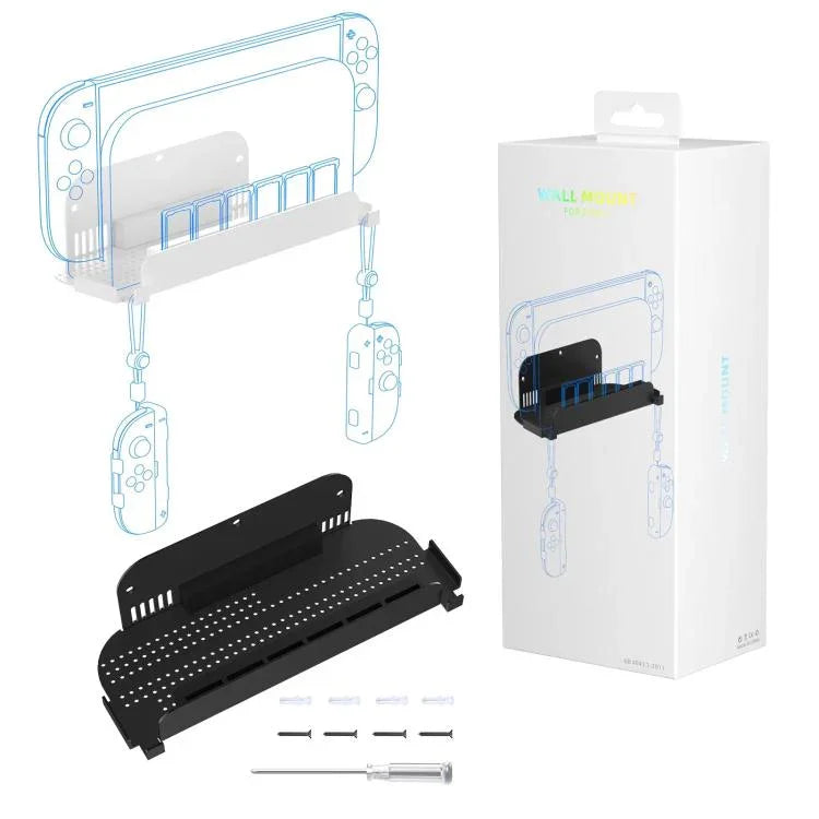 Wall Mount Holder for Nintendo Switch 2/Switch/Switch OLED & Joy-Con With Game Card Storage