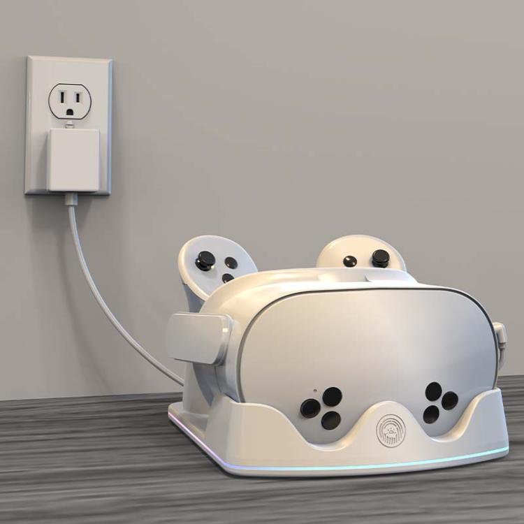 For Meta Quest 3S / 3 / 2 iplay HBV-641 Handle Storage Rack VR Headset Charging Stand With LED Light