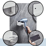 Wall-Mounted Hair Dryer Holder with Cord Organizer Bathroom Storage for Blow Dryer
