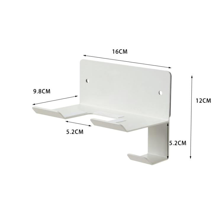 Wall-Mounted Hair Dryer Holder with Cord Organizer Bathroom Storage for Blow Dryer