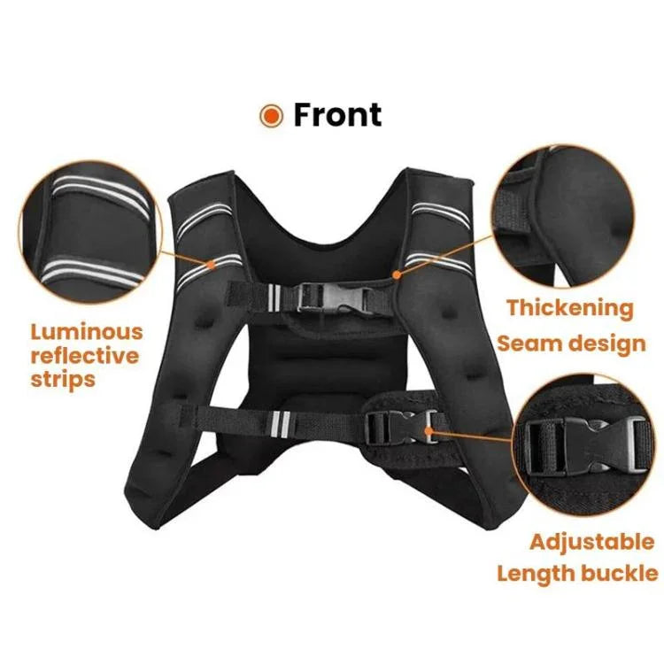 Weighted Reflective Vest Fitness Training Sports Sandbags, 3KG