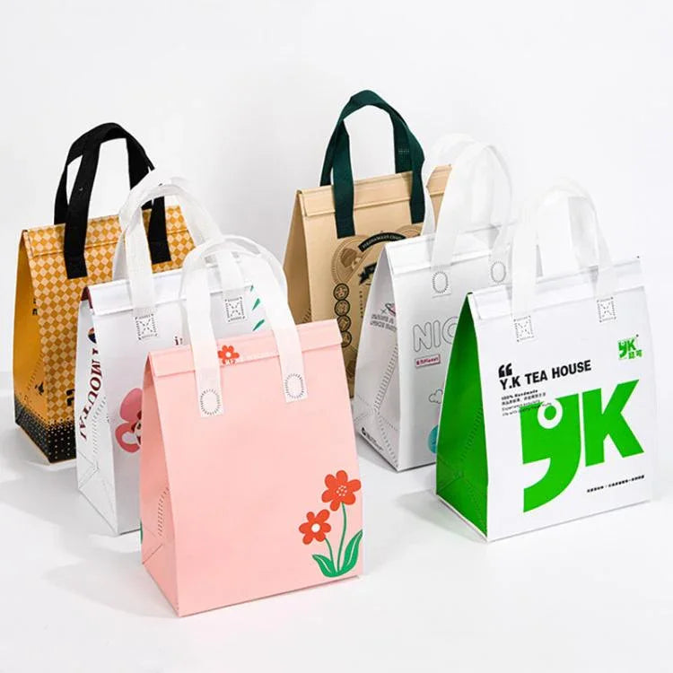 Aluminum Foil Thermal Takeaway Bag, 50 Bags In One Package, Size: 21x26x11cm, Small 21x26x11cm, Medium 24x24x15cm, Large 26x26x17cm, Extra Large 30x30x20cm