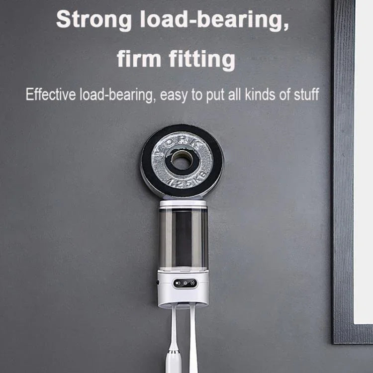 Rechargeable UV Toothbrush And Cup Sterilizer Wall Mount - Drill-Free Installation For Single User