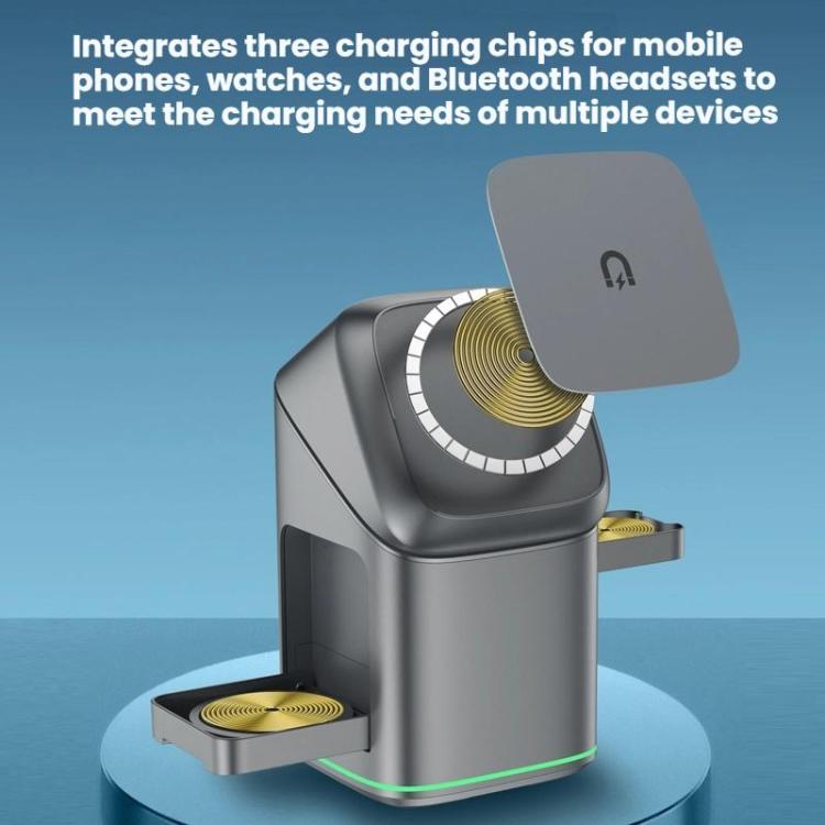 3 in 1 Metal Magnetic Wireless Charging Rotating Base Stand