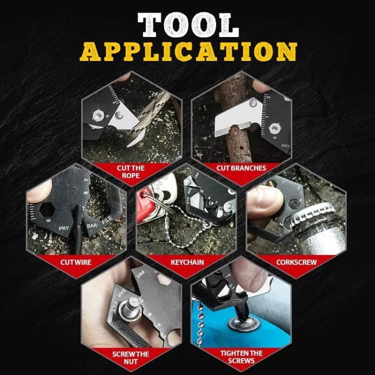 Multifunctional Stainless Steel Pocket Folding Hexagon Knife Outdoor Carrying EDC Combination Screwdriver