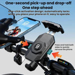 Kewig Motorcycle Riding Phone Mount Universal Quick-Release Phone Clip, Handlebars, Rear View Mirror, Heavy-duty Clamp