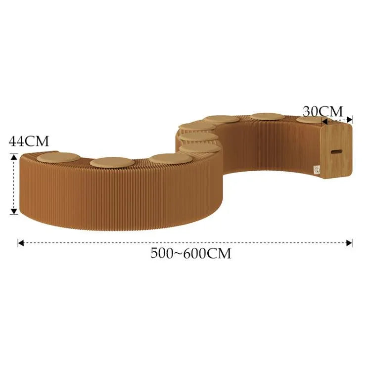 Accordion Expandable Paper Bench Folding Sofa Chair Entryway Stool, Height 30cm 3-Seater Brown, Height 30cm 6-Seater Brown, Height 30cm 9-Seater Brown, Height 44cm 3-Seater Brown, Height 44cm 6-Seater Brown, Height 44cm 9-Seater Brown                  ...