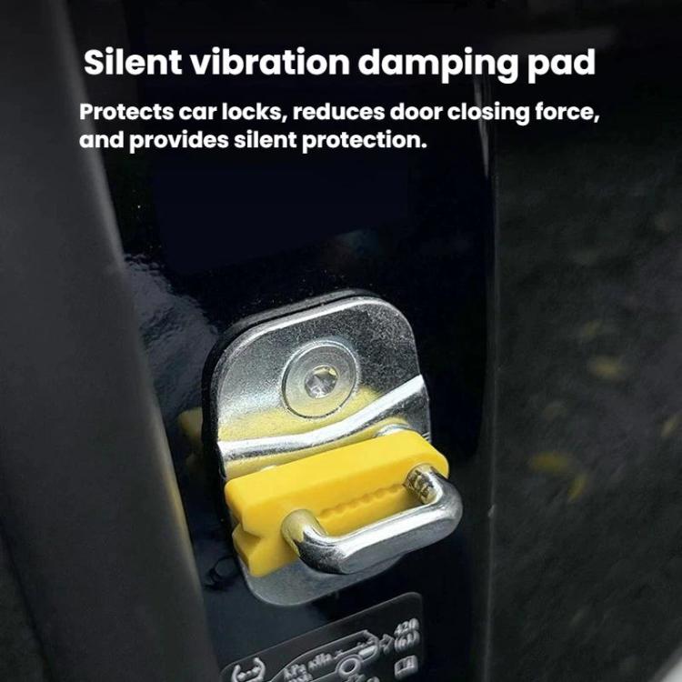 4pcs General Car Door Lock Buckle Buffer Anti-Collision Pad Automotive Door Noise-Reducing Silicone Protector