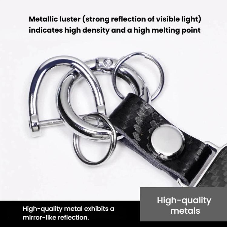 Carbon Fiber Pattern Car Keychain Metal Key Ring