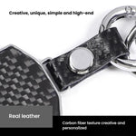 Carbon Fiber Pattern Car Keychain Metal Key Ring
