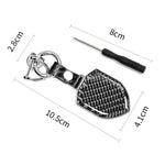 Carbon Fiber Pattern Car Keychain Metal Key Ring