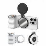 TELESIN Magnetic Phone Mounting Aid Photography Handle Remote Control Assistant, White Camera Grip+Silver Fill Light, White Camera Grip+Tripod+Silver Fill Light, White Camera Grip+White Fill Light, White Camera Grip+Tripod+White Fill Light             ...