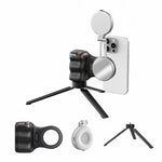 TELESIN Magnetic Phone Mounting Aid Photography Handle Remote Control Assistant, White Camera Grip+Silver Fill Light, White Camera Grip+Tripod+Silver Fill Light, White Camera Grip+White Fill Light, White Camera Grip+Tripod+White Fill Light             ...