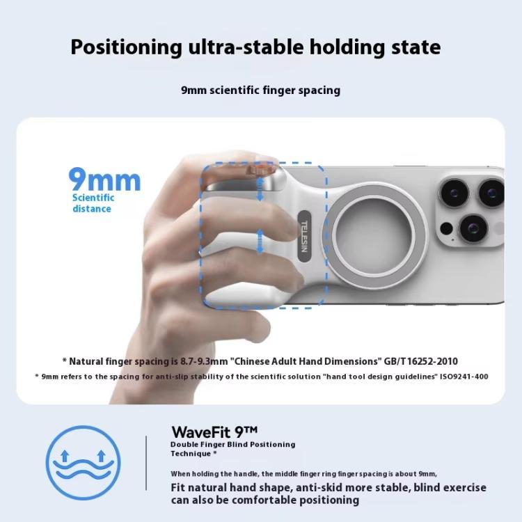 TELESIN Magnetic Phone Mounting Aid Photography Handle Remote Control Assistant, White Camera Grip+Silver Fill Light, White Camera Grip+Tripod+Silver Fill Light, White Camera Grip+White Fill Light, White Camera Grip+Tripod+White Fill Light             ...