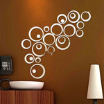 24 PCS 3D DIY Circles Decoration Mirror Wall Stickers for TV Background Home Decor Acrylic Decor Wall Art