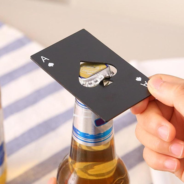 2 PCS Stainless Steel Bottle Beer Opener Poker Playing Card Spades Soda Bottle Cap Opener