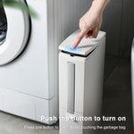 Bathroom Toilet Toilet Brush Integrated Pressing Open Lid Square Trash Can Set with Brush