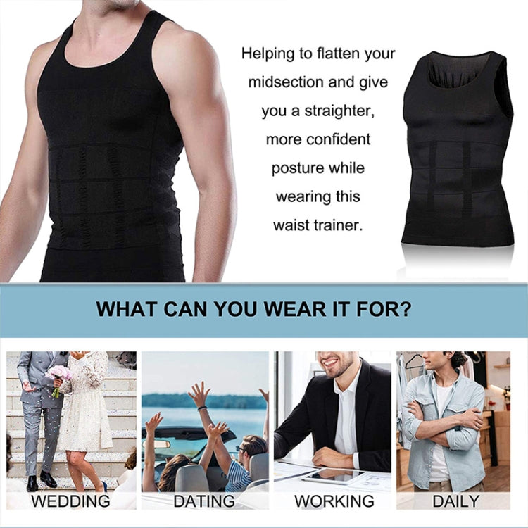 3PCS Men Slimming Body Shaper Vest Underwear, XL, XXL, S, L, M