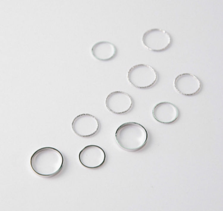 Simple Design Vintage Joint Rings Sets, J7213 Gold, J7214 Sliver