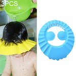 3 PCS Safe Baby Shower Cap Kids Bath Visor Hat Adjustable Baby Shower Cap Protect Eyes Hair Wash Shield for Children Waterproof Cap, Yellow+earflaps, Blue+earflaps, Yellow+wave, Blue+wave, Yellow+Round, Blue+Round, Pink+wave, Pink+earflaps, Pink+Round