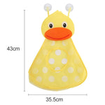 Baby Shower Bath Toys Storage Mesh Bag with Strong Suction Cups, Yellow, Green