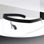 Anti-peeping Sun Mirror Integrated Anti-foam Sunscreen Mask, Black Frame Transparent