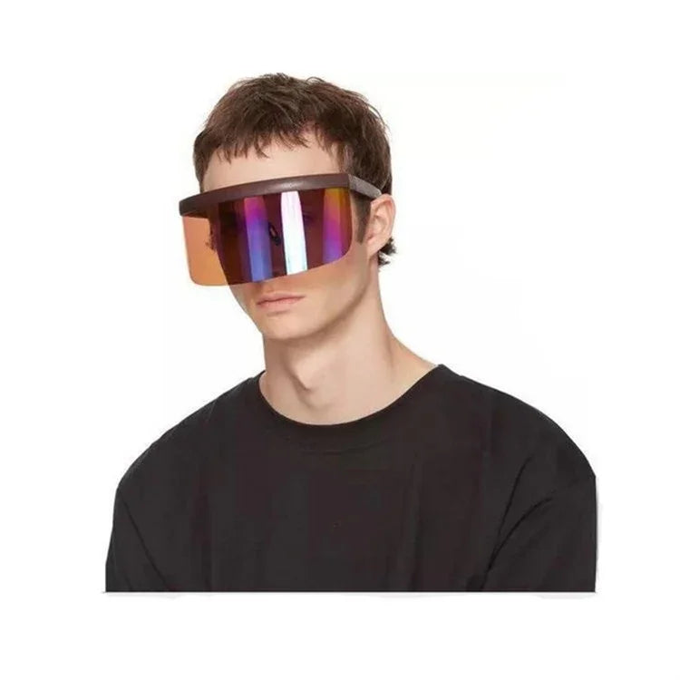 Anti-peeping Sun Mirror Integrated Anti-foam Sunscreen Mask, Black Frame Transparent