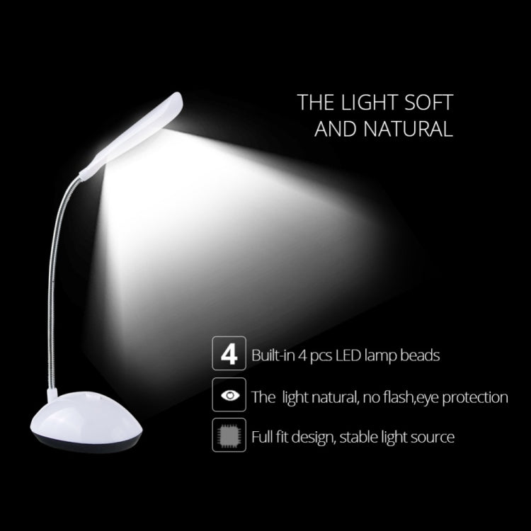 2 PCS Flexible Adjustable Portable Bedroom Reading Desk Lamp LED Night Light for Children, White, Pink, Blue, Green