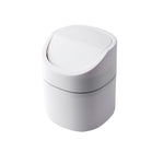 Household Mini Desktop Trash Can Covered Debris Storage Cleaning Cylinder Box, Push-type, Flip Lip