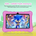 BDF T7 7 inch WiFi Kids Tablet PC with Silicone Case, 2GB+32GB, Android 8.1 MTK6735 Quad Core CPU, US Plug, 4GB+64GB