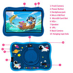 BDF 7 inch WiFi Kids Tablet PC with Spaceman Silicone Case, 2GB+32GB, Android 8.1 MTK6735 Quad Core CPU, US Plug, 4GB+64GB