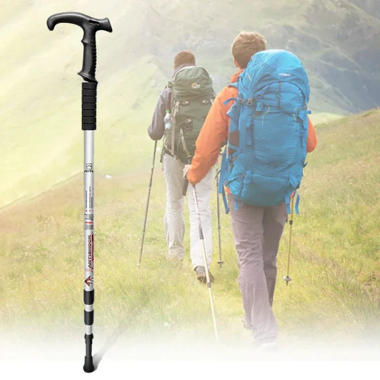 132cm Telescopic Outdoor Three-section Trekking Pole, Silver#132cm