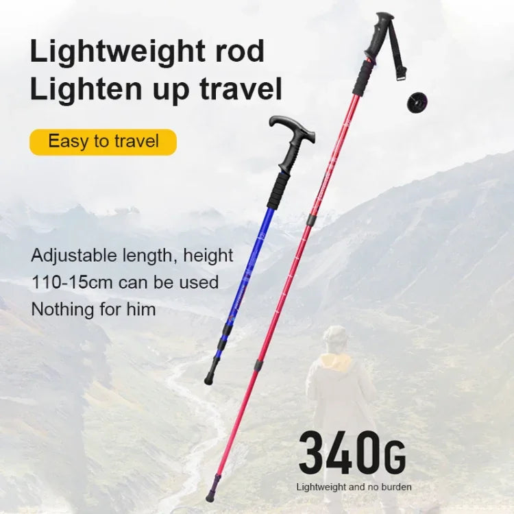 132cm Telescopic Outdoor Three-section Trekking Pole, Silver#132cm