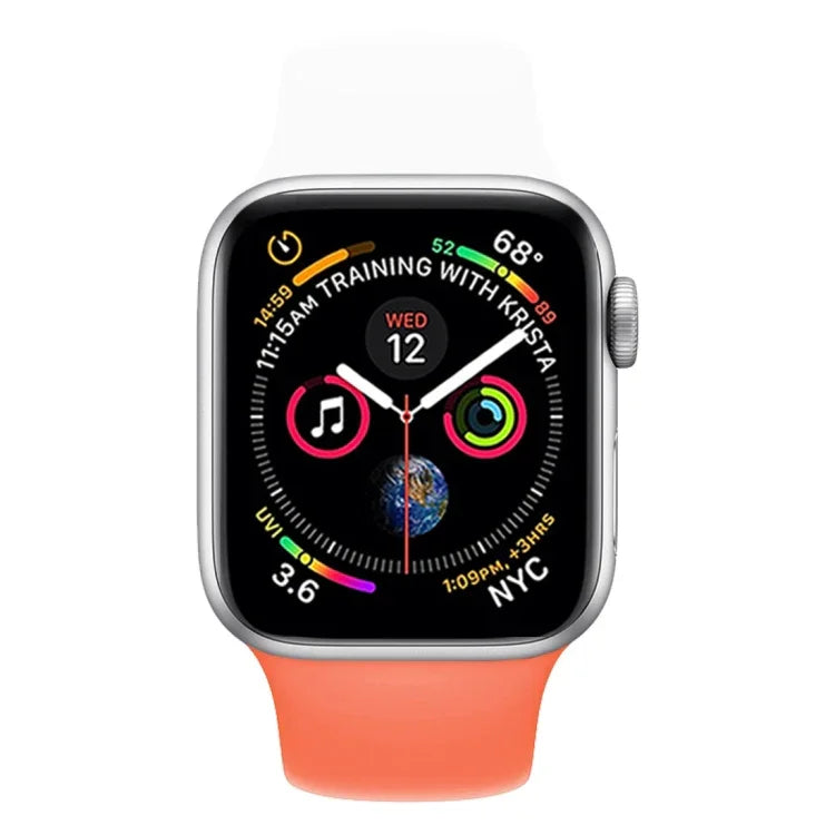 Double Colors Silicone Watch Band for Apple Watch Series 3 & 2 & 1 42mm (Light Blue+Light Pink)