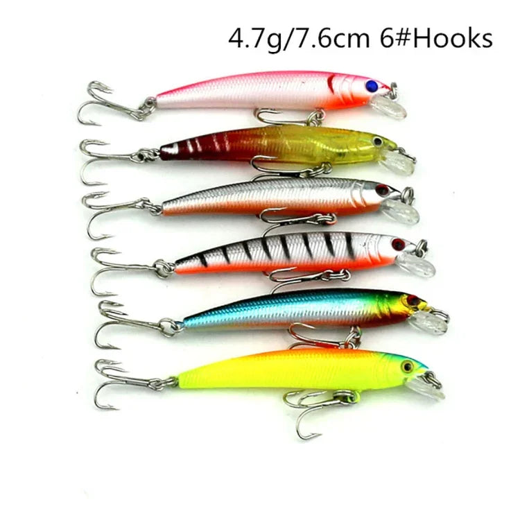 HENGJIA Set002 43 PCS Sequin Set Metal Sequins False Bait Fresh Sea Bass Fishing Bait Set, Length: 5 to 10.5cm, Boxed