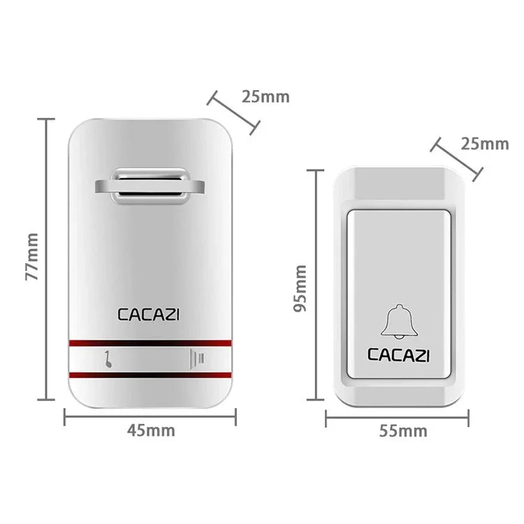CACAZI V027G One Button One Receivers Self - Powered Wireless Home Kinetic Electronic Doorbell, UK Plug - Trustpick