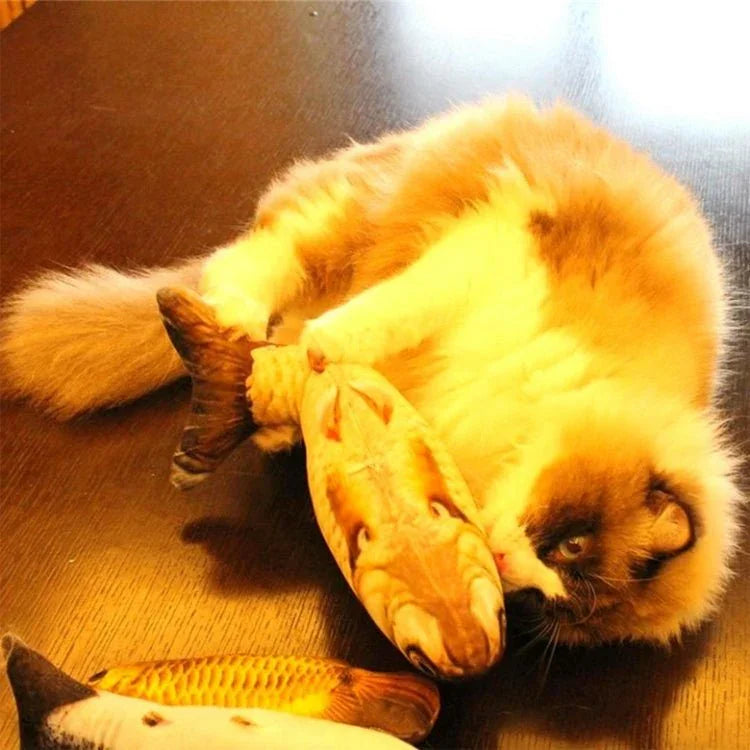 Simulation Fish Toy Funny Cat Toy Fish Stuff Scratching Post Board Toy, Small Size: 21.5 x 8.0 x 5.0cm - Trustpick