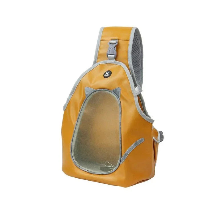 TAILUP Pets Carry Out Shoulder Bag Convenient Foldable Leather Chest Bag - Trustpick